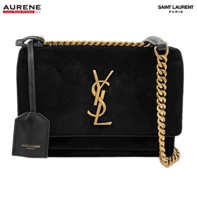 SAINT LAURENT サンローラン サンセット チェーン 2WAY ショルダーバッグ
YSL カサンドラ ベルベット レザー ブラック レディース
【中古】