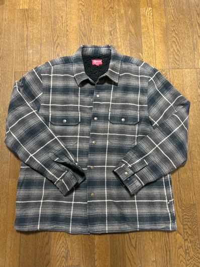 Supreme Shearling Lined Flannel Shirt "Black"