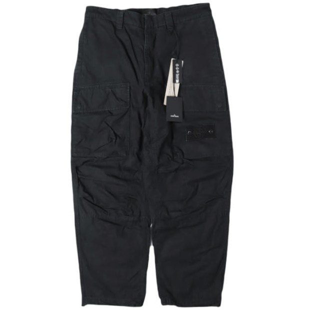 STONE ISLAND ストーンアイランド 24SS Ghost Piece WEATHERPROOF COTTON CANVAS CARGO PANTS ゴースト ウォータープルーフコットンキャンバス カーゴパンツ 8015309F1 W31 BLACK