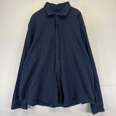 古着 ポロ・ラルフローレン POLO RALPH LAUREN 長袖シャツ 大きいサイズ 2XL ネイビー系 無地 メンズ