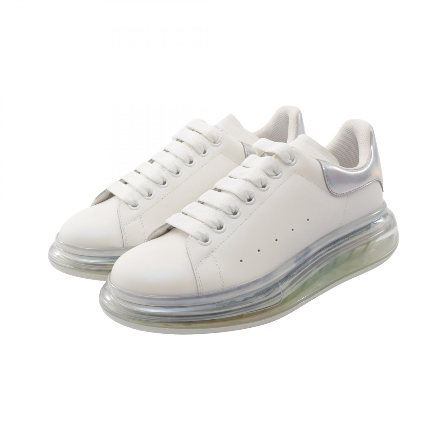 アレキサンダーマックイーン Alexander McQueen クリアソール オーロラ スニーカー 靴 レザー メンズ ホワイト系 / シルバー系 662657 【中古】