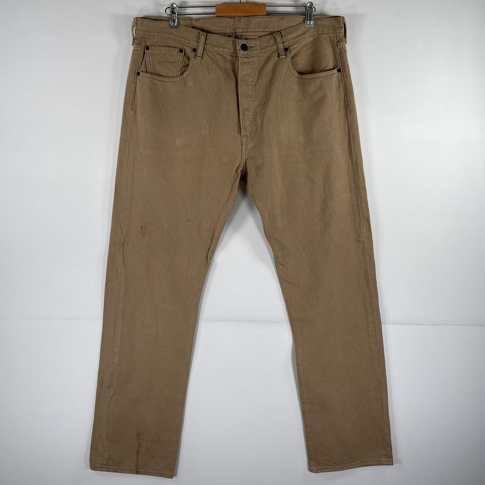 古着 リーバイス Levi's デニムパンツ 501 ストレート ジーパン ボタンフライ ジーンズ 5ポケット 大きいサイズ w38 L32 ベージュ メンズ