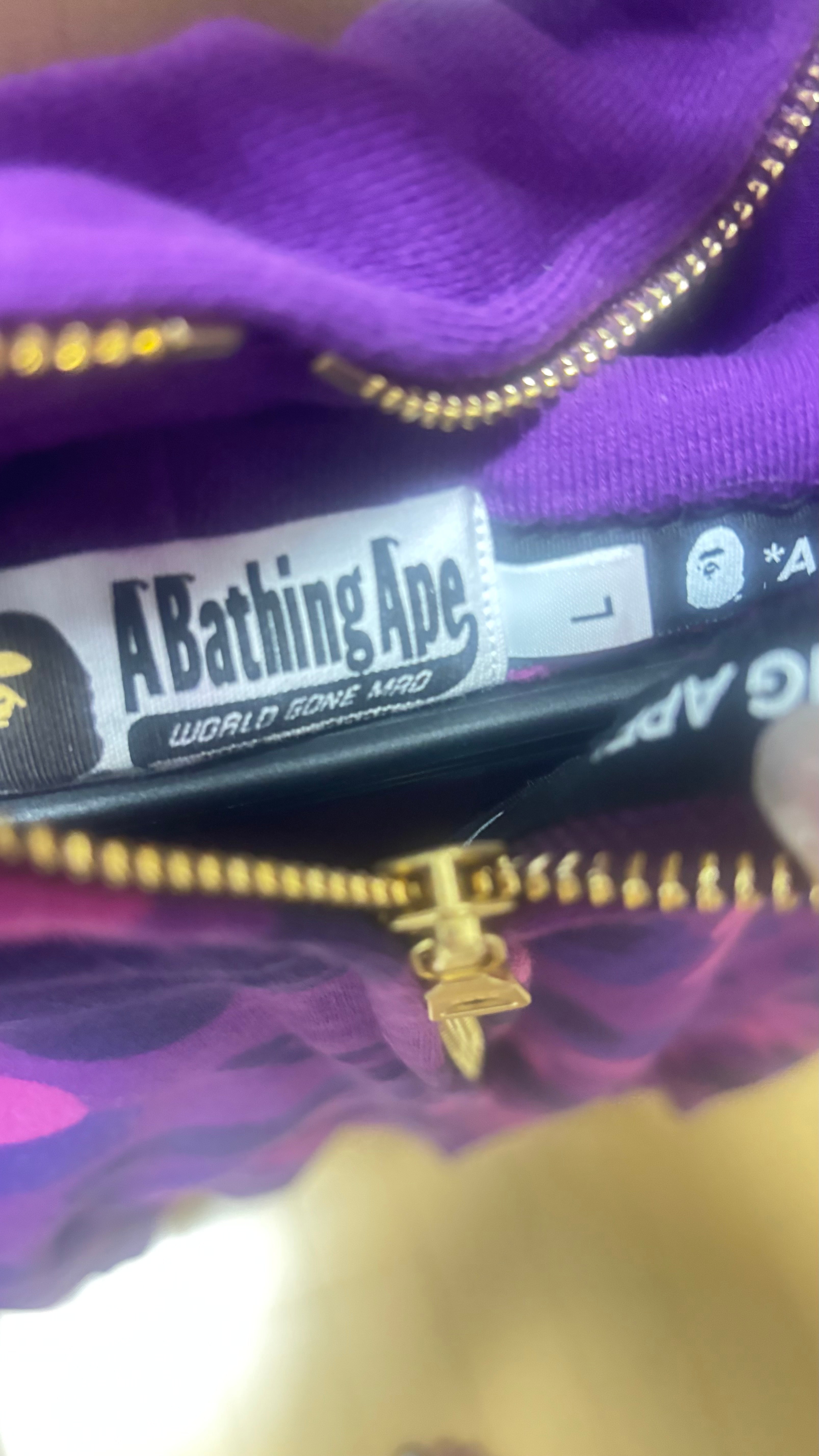 A BATHING APE Double Shark Full Zip Hoodie "Purple"