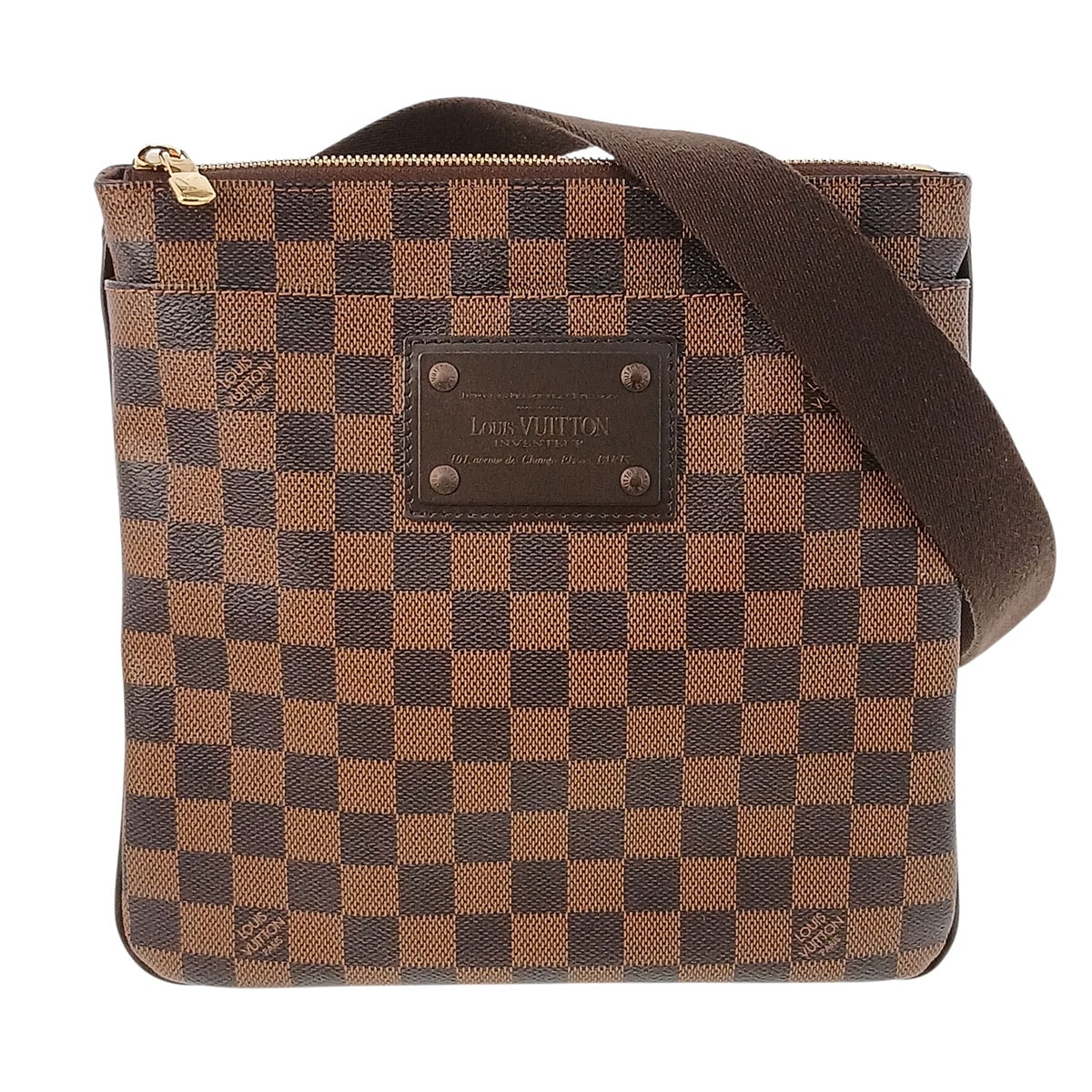 LOUIS VUITTON ルイ・ヴィトン ポシェット プラット ブルックリン ショルダーバッグ N41100 ダミエキャンバス ブラウン エベヌ  レディース【中古】