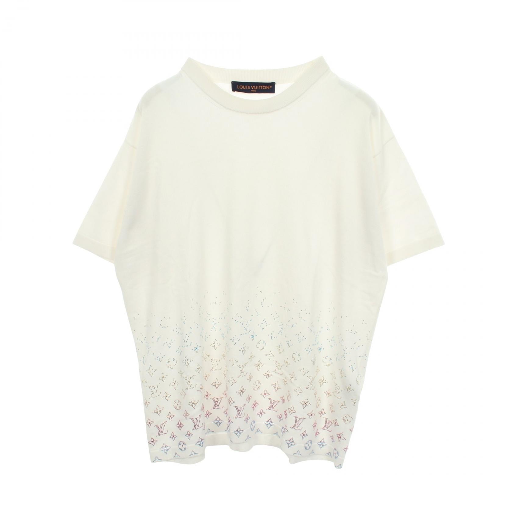ルイ・ヴィトン LOUIS VUITTON モノグラム グラディエント エンベリッシュド 半袖Tシャツ 衣料品 トップス コットン メンズ ホワイト系 RM252MV AUR HTN03W 【中古】