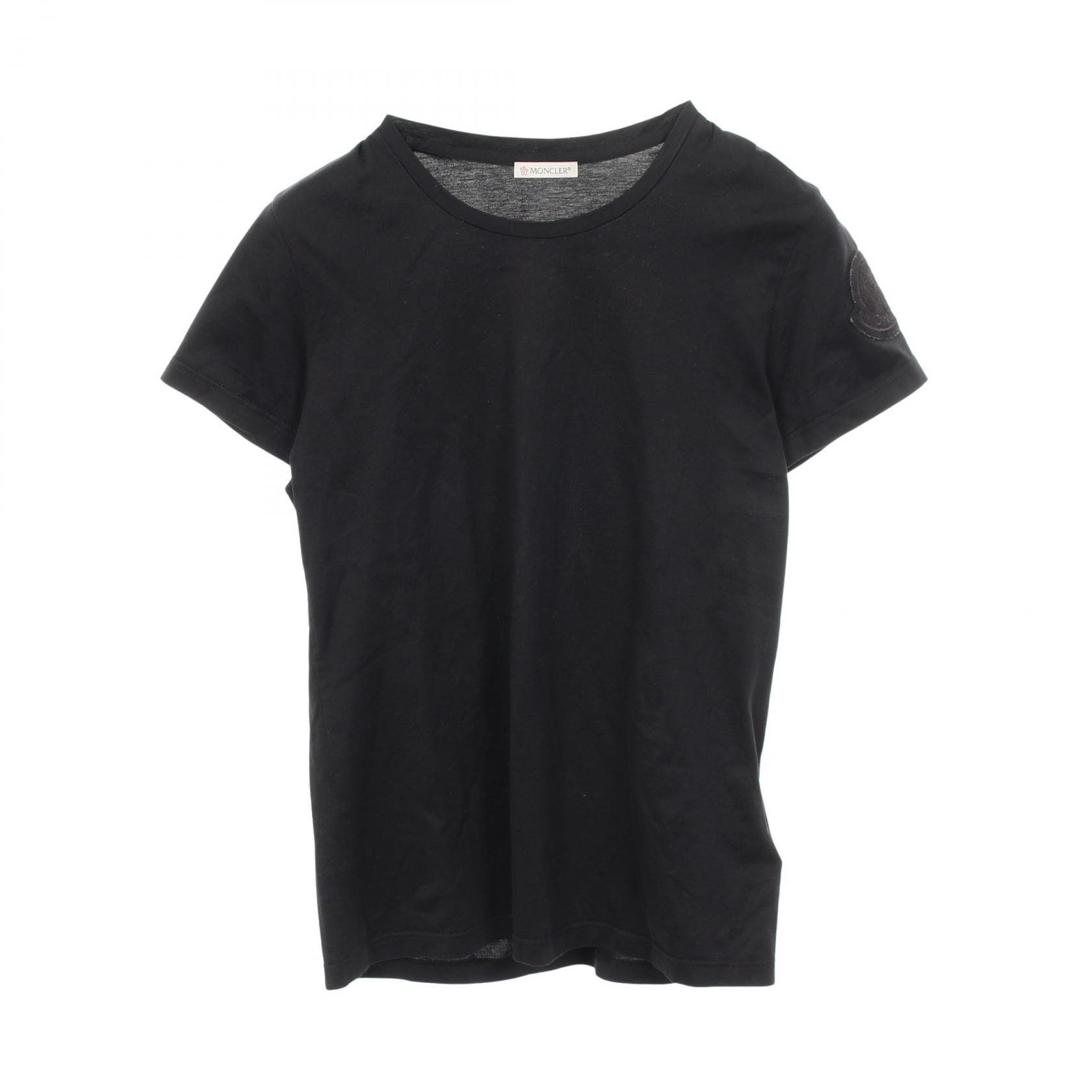 モンクレール MONCLER ロゴ 半袖Tシャツ 衣料品 トップス コットン レディース ブラック系 E10938086261 【中古】