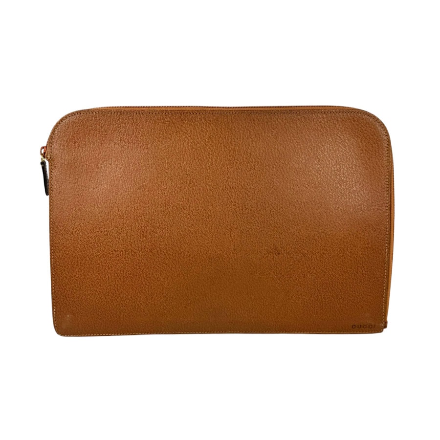 グッチ GUCCI クラッチバッグ レザー ブラウン メンズ【中古】 z11331