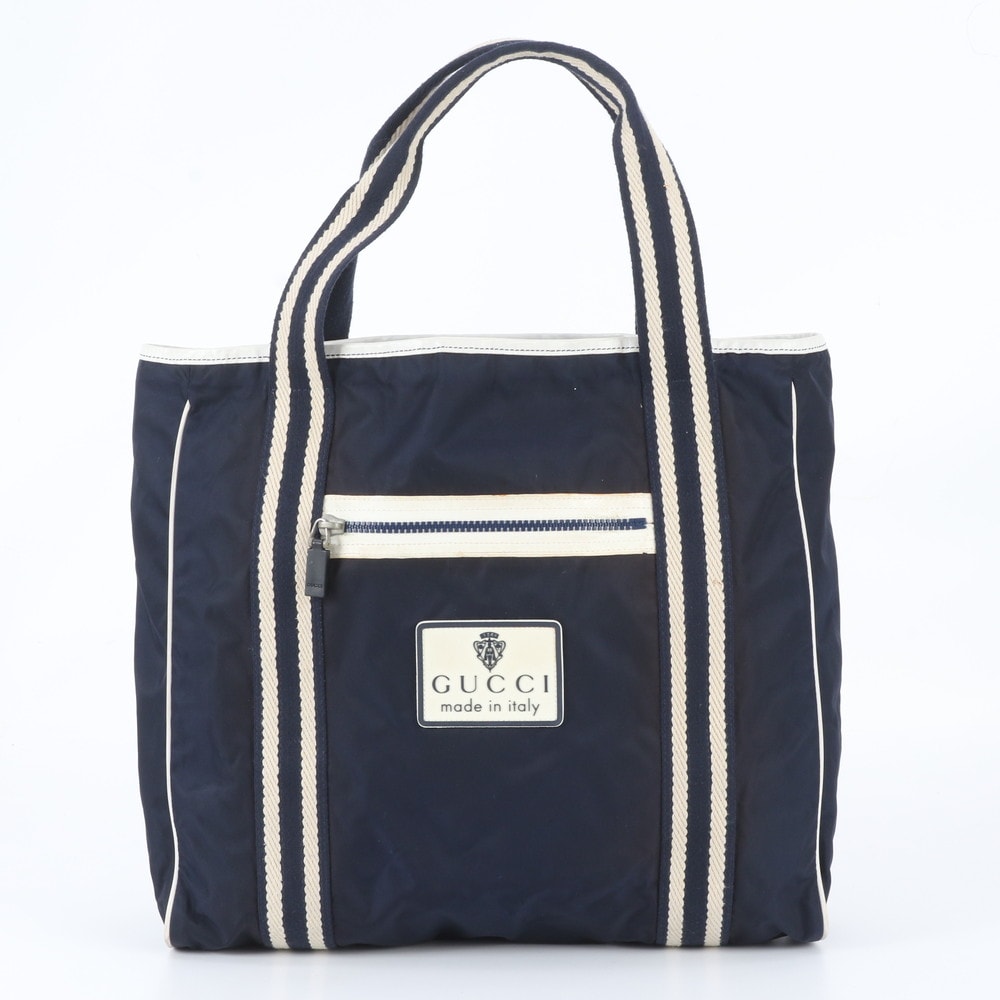 グッチ189665 トート バッグ レザー×ナイロン