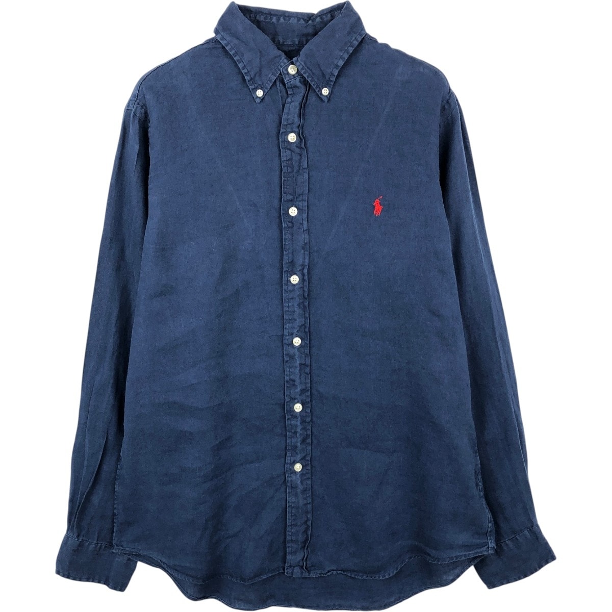 古着 ラルフローレン Ralph Lauren CLASSIC FIT クラシックフィット 長袖 リネン ボタンダウンシャツ メンズM相当/eaa668186