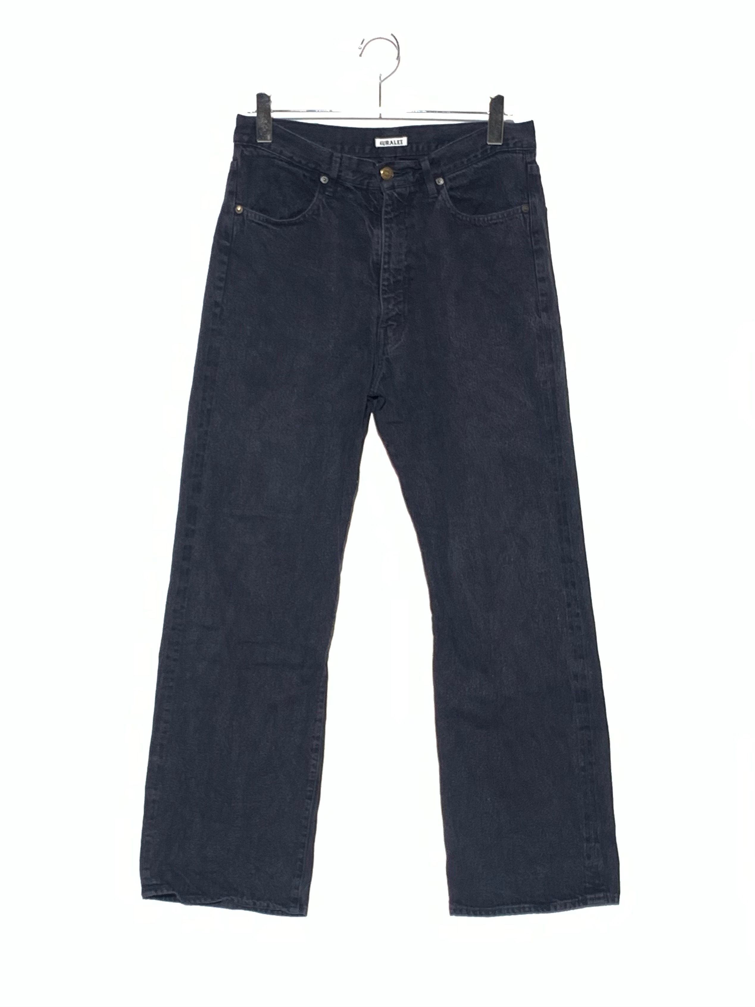 AURALEE SELVEDGE LIGHT DENIMPANTS Black 