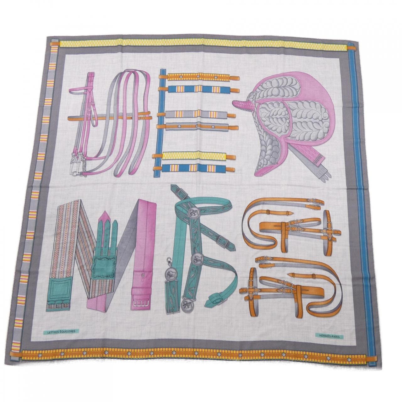 エルメス HERMES LETTRES EQUESTRES H244039S カレジェアン140 ショール