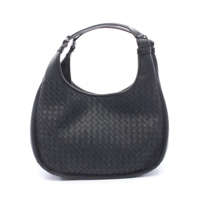 ボッテガヴェネタ BOTTEGA VENETA ミディアム カンパーナ イントレチャート ショルダーバッグ バッグ レザー レディース ブラック系 【中古】