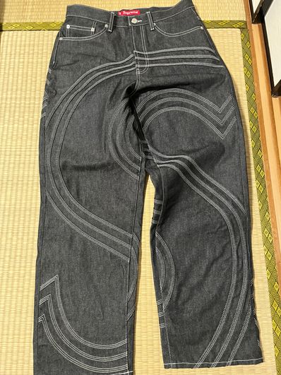 Supreme S Logo Rigid Baggy Jean "Rigid Black"