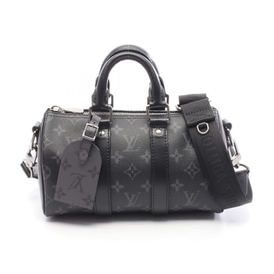 ルイ・ヴィトン LOUIS VUITTON キーポル バンドリエール 25 ハンドバッグ バッグ PVCコーティングキャンバス レザー モノグラム・エクリプスリバース グレー メンズ ブラック系 / グレー系 M46271 【中古】