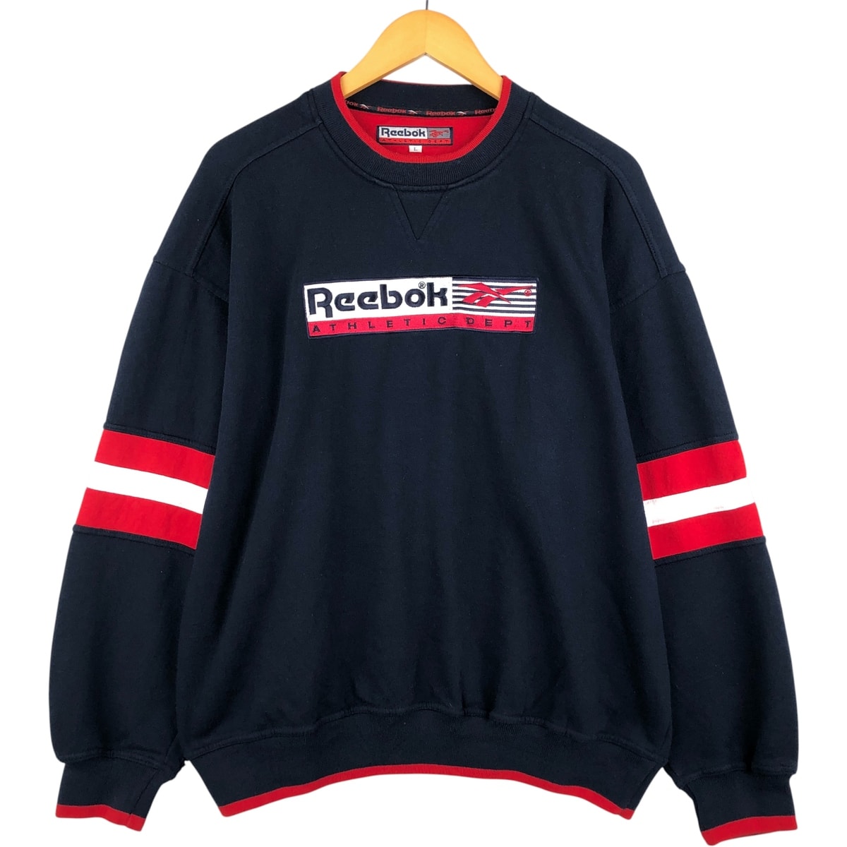 古着 90~00年代 リーボック Reebok ATHLETIC DEPT アスレチック デプト ロゴスウェットシャツ トレーナー メンズL相当 ヴィンテージ/eaa598888