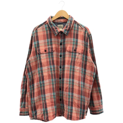 エルエルビーン 516097 レッド×ブルー系 チェック柄 シャツ XL