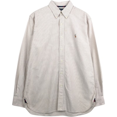 古着 ラルフローレン Ralph Lauren CLASSIC FIT クラシックフィット 長袖 ボタンダウンストライプシャツ メンズM相当/eaa662055
