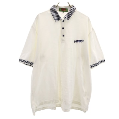 KENZO GOLF ケンゾーゴルフ 90s オールド 半袖 ポロシャツ 5 ホワイト 鹿の子