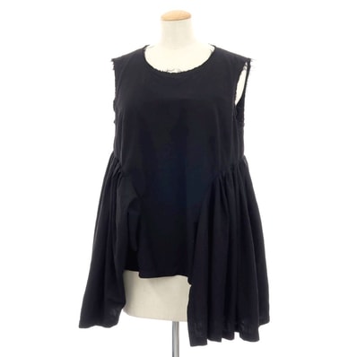 【中古】コムデギャルソン COMME des GARCONS 2023年春夏 ポリエステル ノースリーブ ブラウス ブラック【サイズL】【レディース】