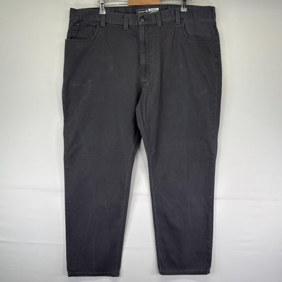 古着 カーハート Carhartt ワークパンツ ダック 大きいサイズ ワンポイントロゴ ストレッチ 長ズボン w44 L32 グレー メンズ