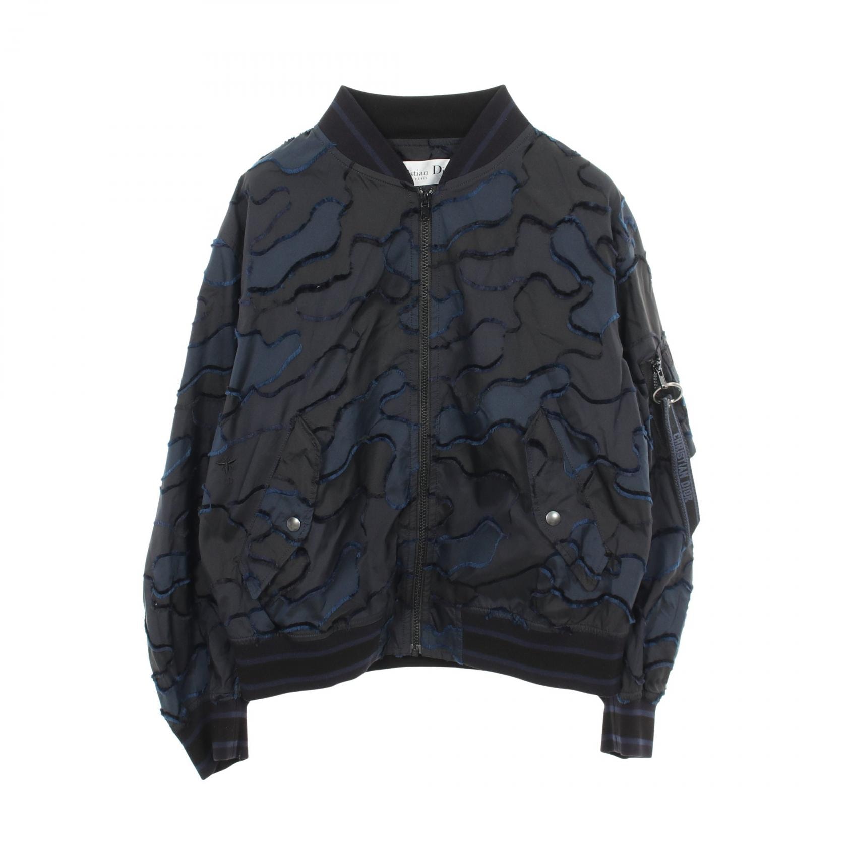 ディオール Dior BEE刺繍 カモフラージュ ブルゾン 衣料品 アウター ポリエステル レディース ネイビー系 【中古】