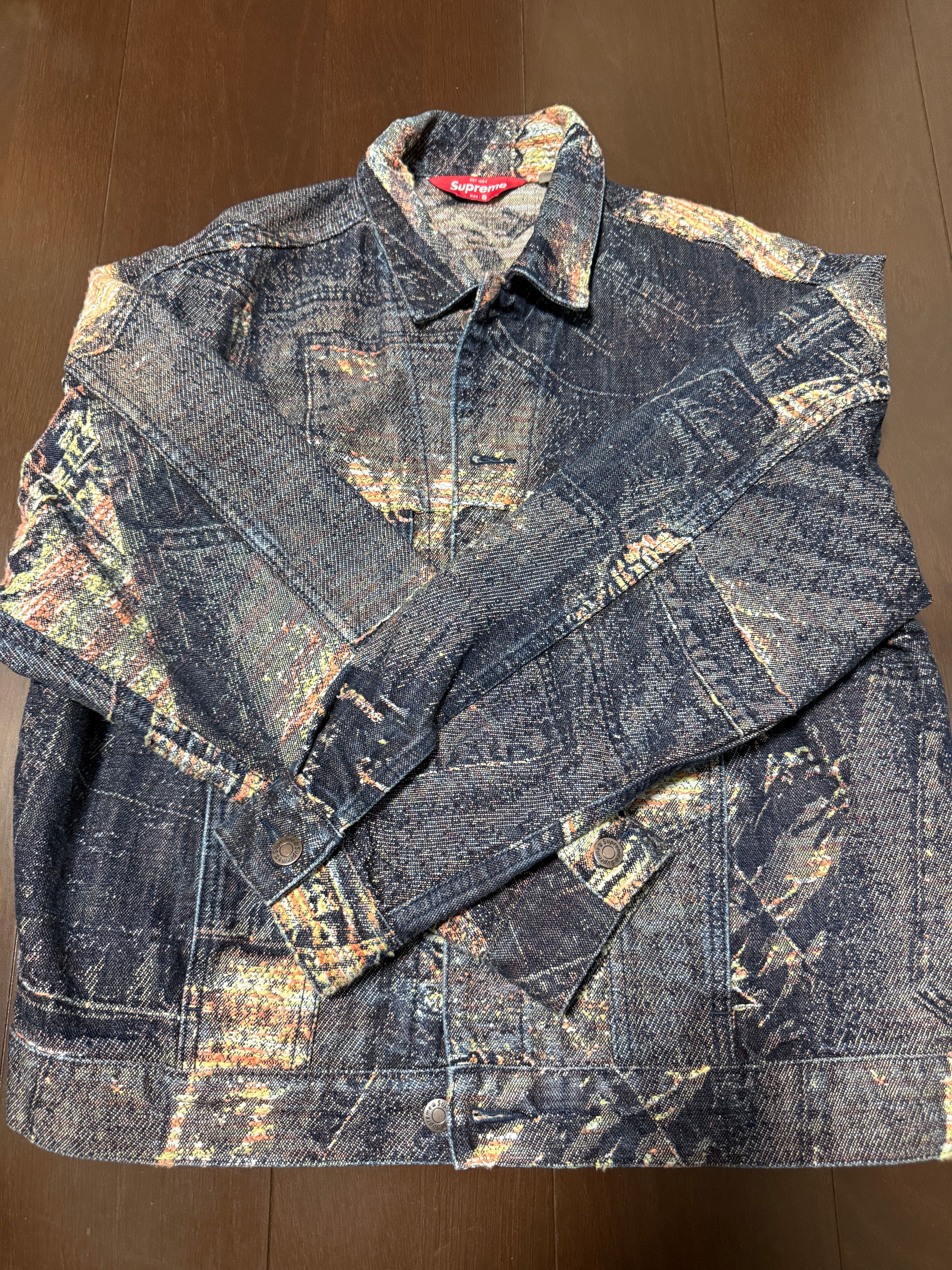 Supreme Archive Denim Jacquard Trucker Jacket "Blue"