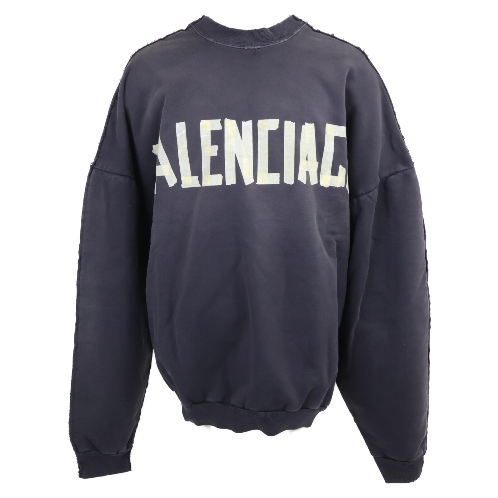 バレンシアガ 【新品同様/国内正規/23年製】791614 Double Front Crew ダブルフロント ダメージ加工 スウェットシャツ/ S