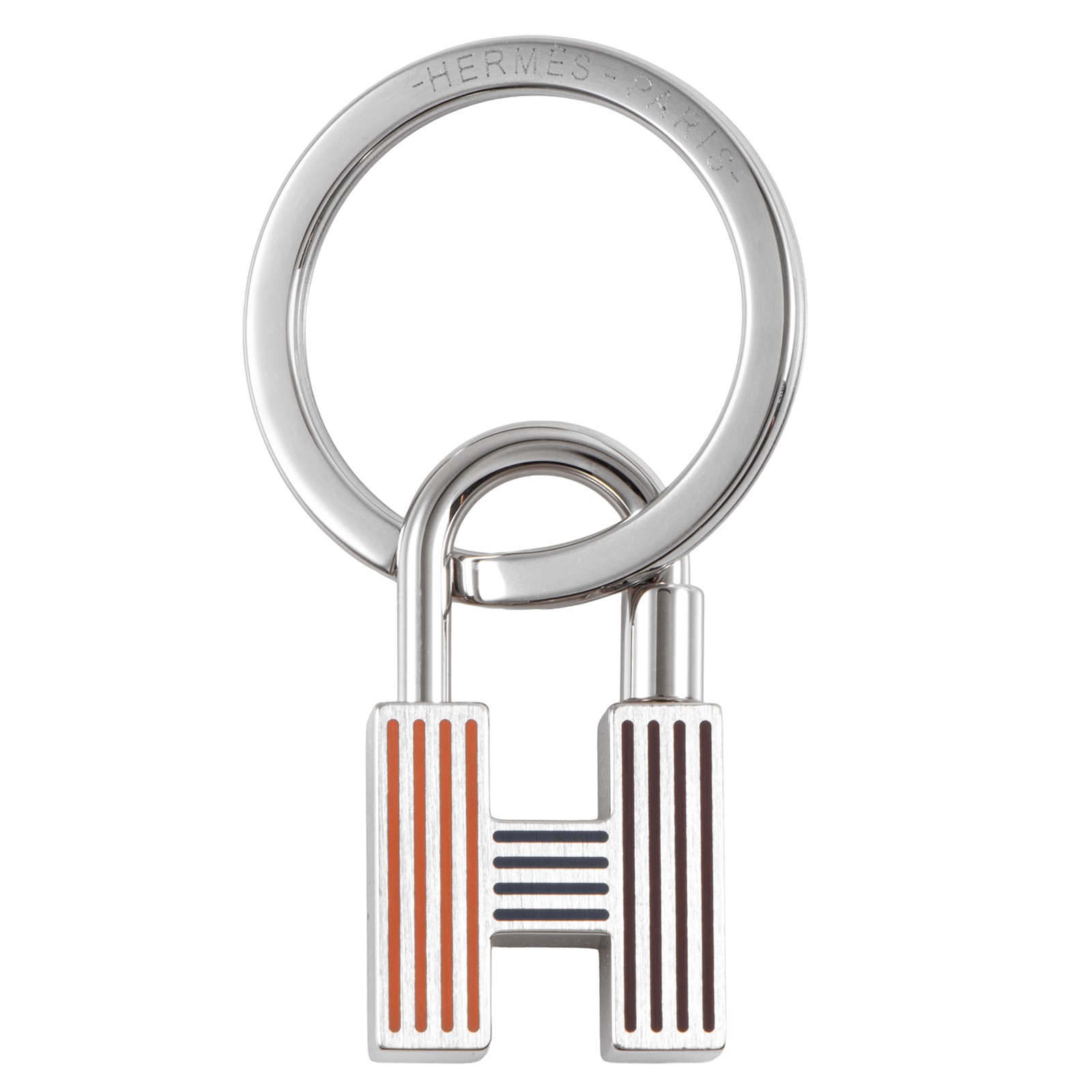HERMES エルメス Cadenas Quizz Rainbow カデナ クイズ レインボー キーリング キーホルダー メタル シルバー マルチカラー【中古】