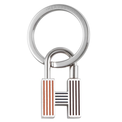 HERMES エルメス Cadenas Quizz Rainbow カデナ クイズ レインボー キーリング キーホルダー メタル シルバー マルチカラー【中古】