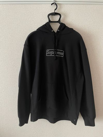 Supreme KAWS Chalk Logo Hooded Sweatshirt "Black"(2021)