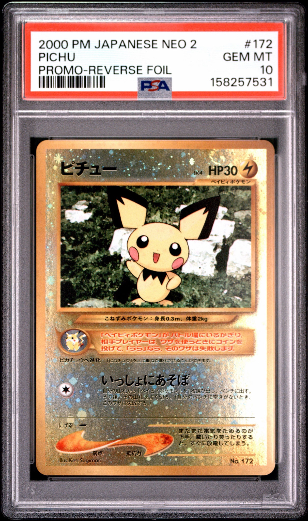 ピチュー 旧裏 psa9 プレミアムファイル2 NEO ポケモンカード PSA9】ピチュープレミアムファイル2: 旧裏[neoP2 No.172](プレミアム