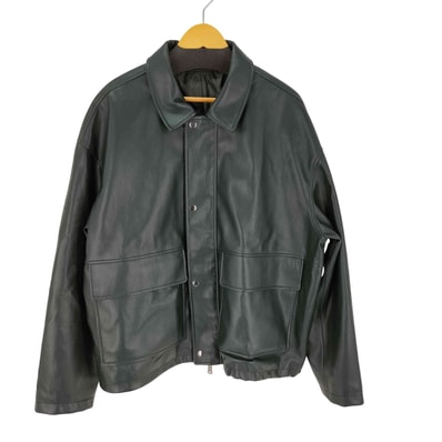 RELAXED FIT FAUX LEATHER JACKET【1143177817251】
