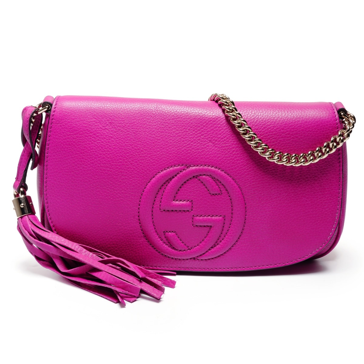 グッチ GUCCI ソーホー Gステッチ フリンジ ショルダーバッグ【中古】