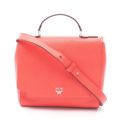 エム・シー・エム MCM 2WAY ハンドバッグ バッグ レザー レディース レッド系 【中古】