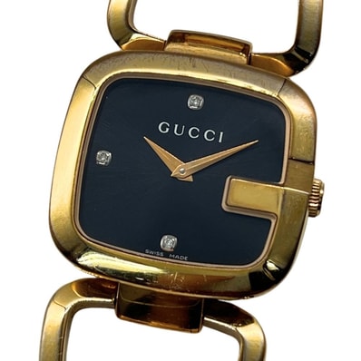 GUCCI グッチ 125.4 Gコレクション 3Pダイヤ バングルウォッチ クォーツ 腕時計 C1270