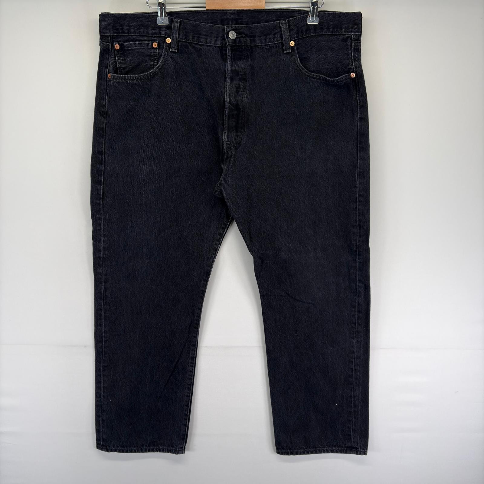 古着 リーバイス Levi's デニム パンツ ストレート 501 大きいサイズ ボタンフライ ブラックデニム W42 L30  ブラック系 メンズ