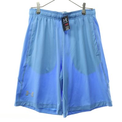 未使用 UNDER ARMOUR アンダーアーマー 薄手 ハーフパンツ LG ライトブルー HEATGEAR FITTED