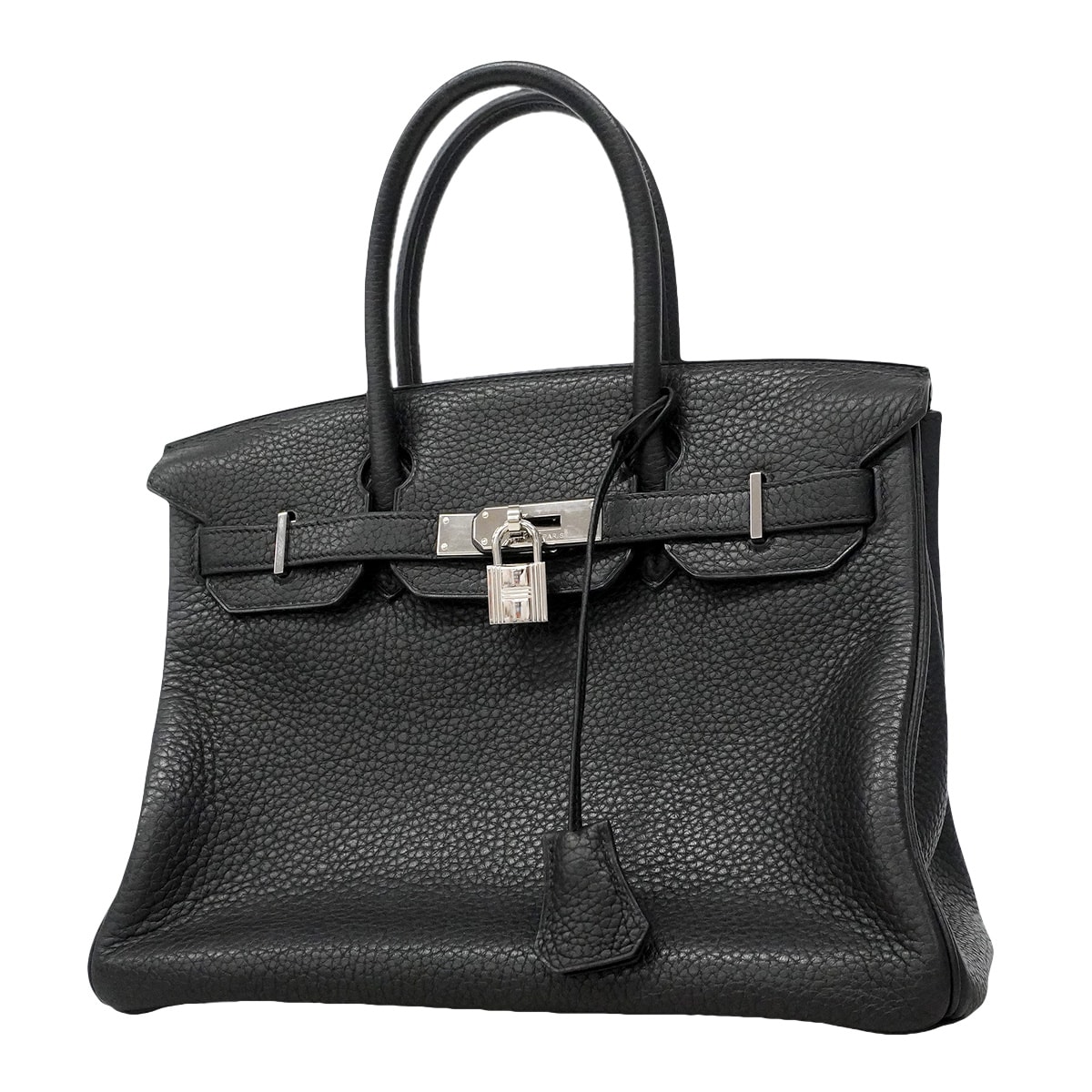 【6ia1067】エルメス ハンドバッグ バーキン30 トゴ ブラック シルバー金具 □J刻印【中古】レディース