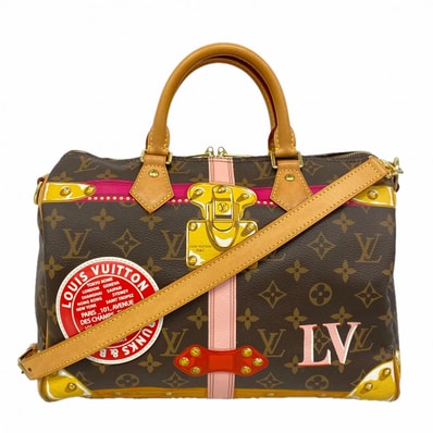 【6db1697-k】ルイヴィトン ハンドバッグ モノグラム サマートランク スピーディバンドリエール30 M41386 ブラウン マルチカラー 2wayバッグ【中古】レディース