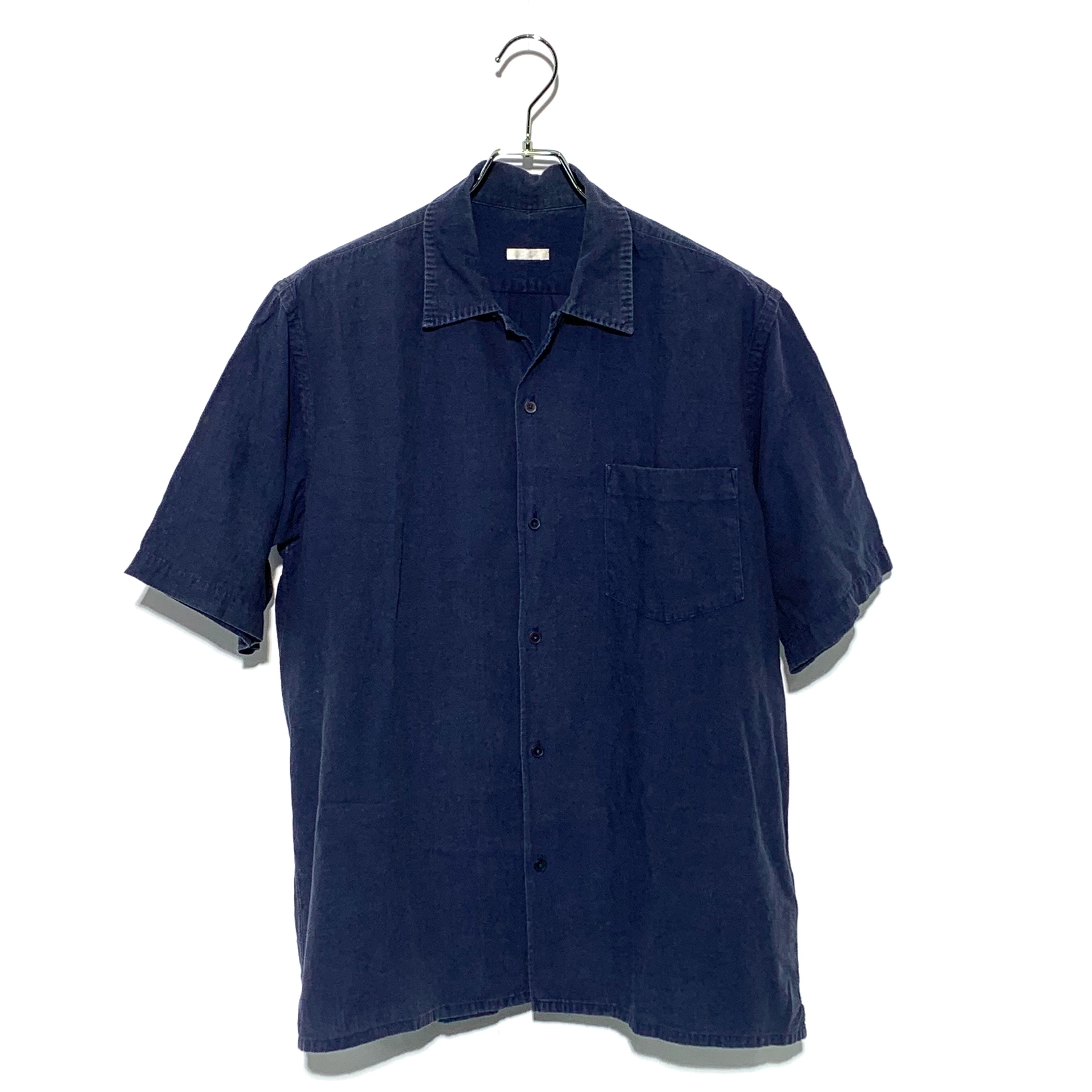 COMOLI 18SS Betashan Open Collar Shirt Navy