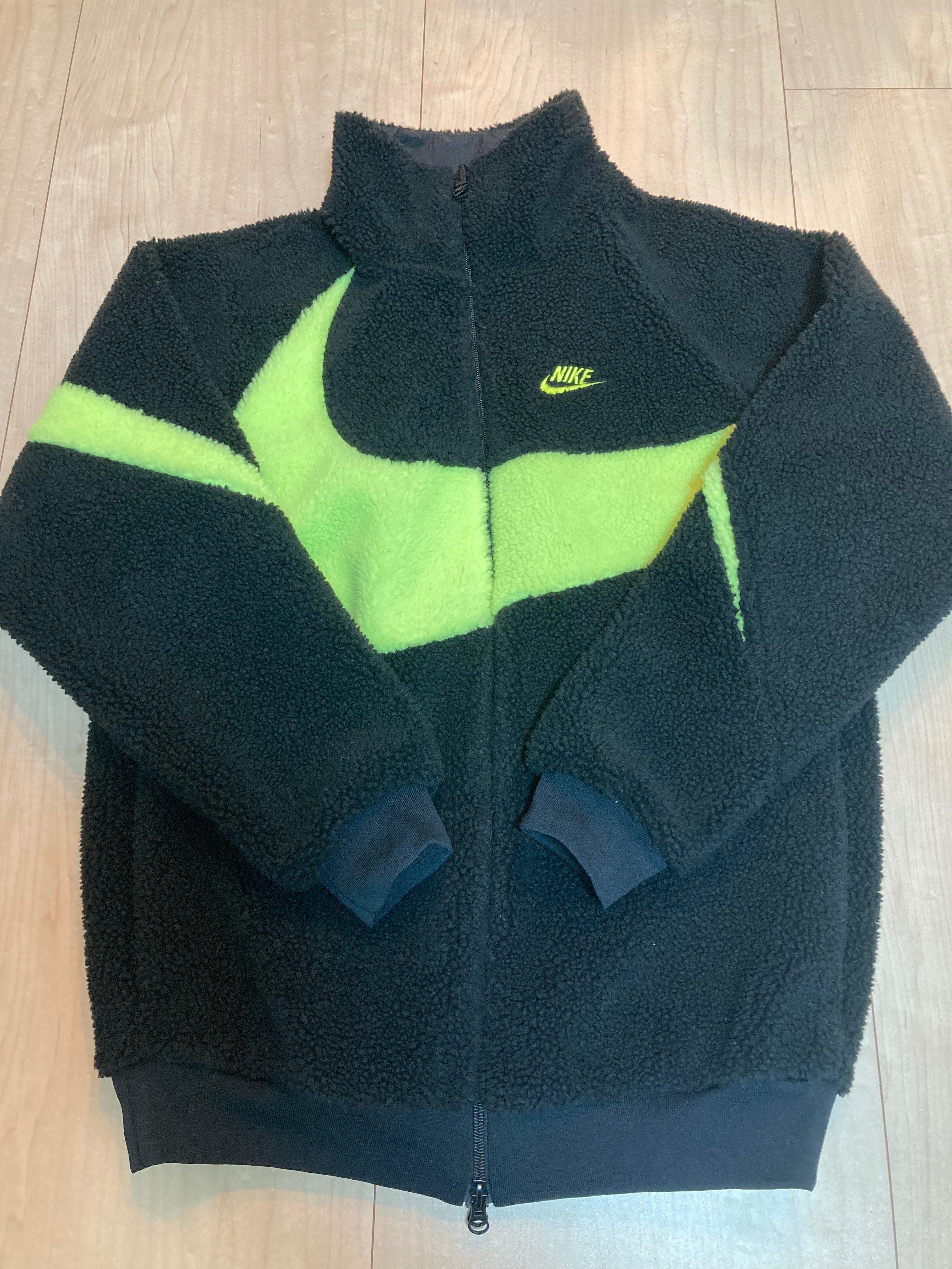 Nike Big Swoosh Reversible Boa Jacket"Black Neon"
