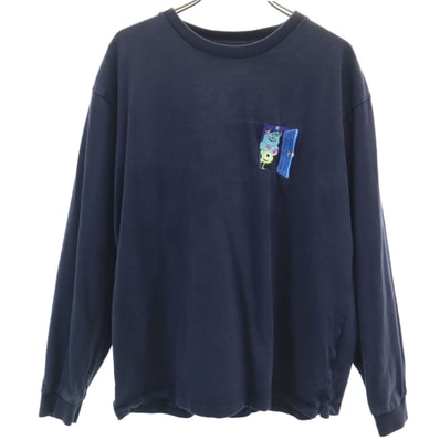 graniph グラニフ Disney&Pixar ディズニー&ピクサー コラボ モンスターズインク マイク サリー 長袖 Tシャツ M ネイビー ロンT