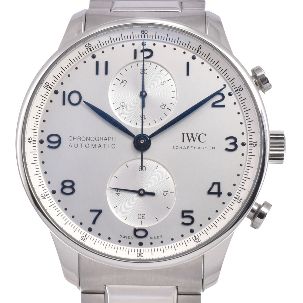 IWC IWC SCHAFFHAUSEN IW371617 ポルトギーゼ クロノグラフ シルバー 自動巻き メンズ 美品 腕時計 J#150330