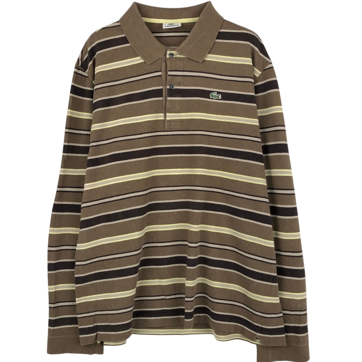 古着 ラコステ LACOSTE 長袖 ボーダー ポロシャツ 6 メンズXL相当/eaa667131