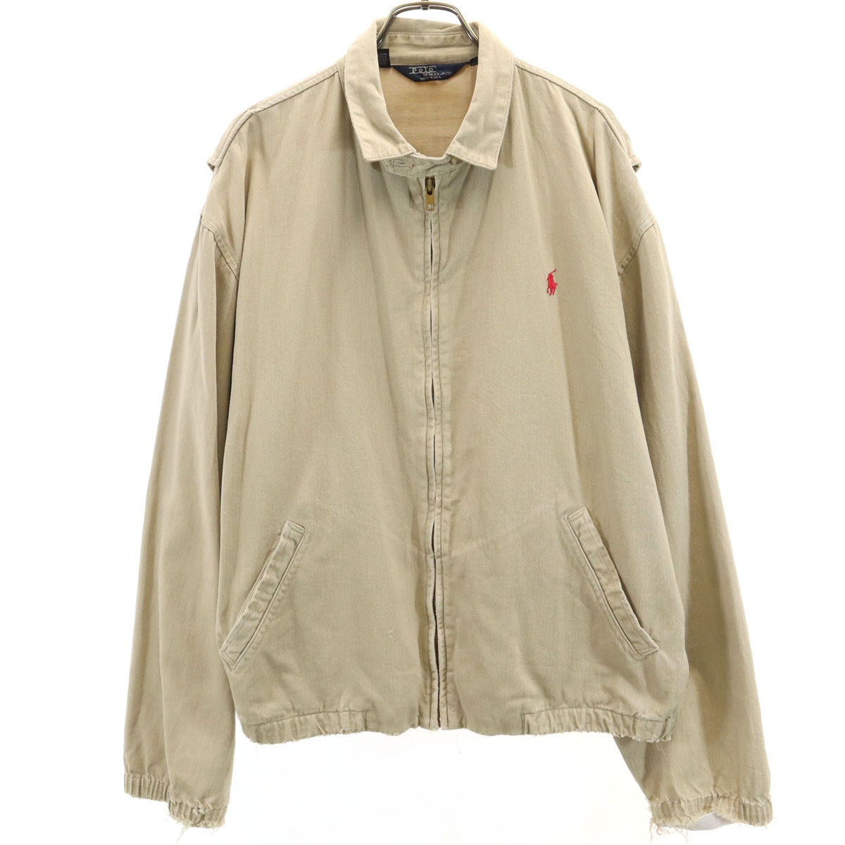 Polo by Ralph Lauren ポロバイラルフローレン 80s USA製 ヴィンテージ チンスト 三角タグ ブルゾン L ベージュ ジャケット