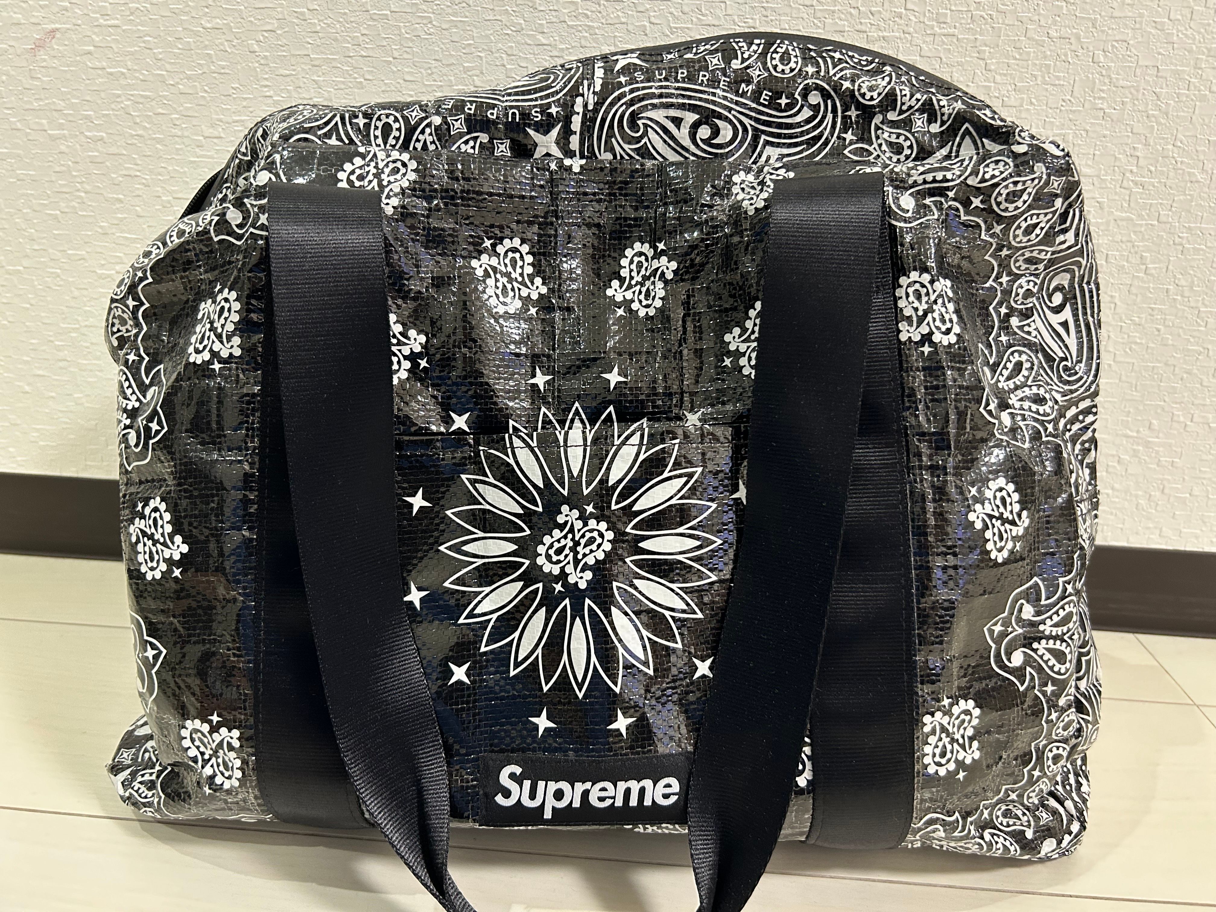 Supreme Bandana Tarp Small Duffle Bag "Black"