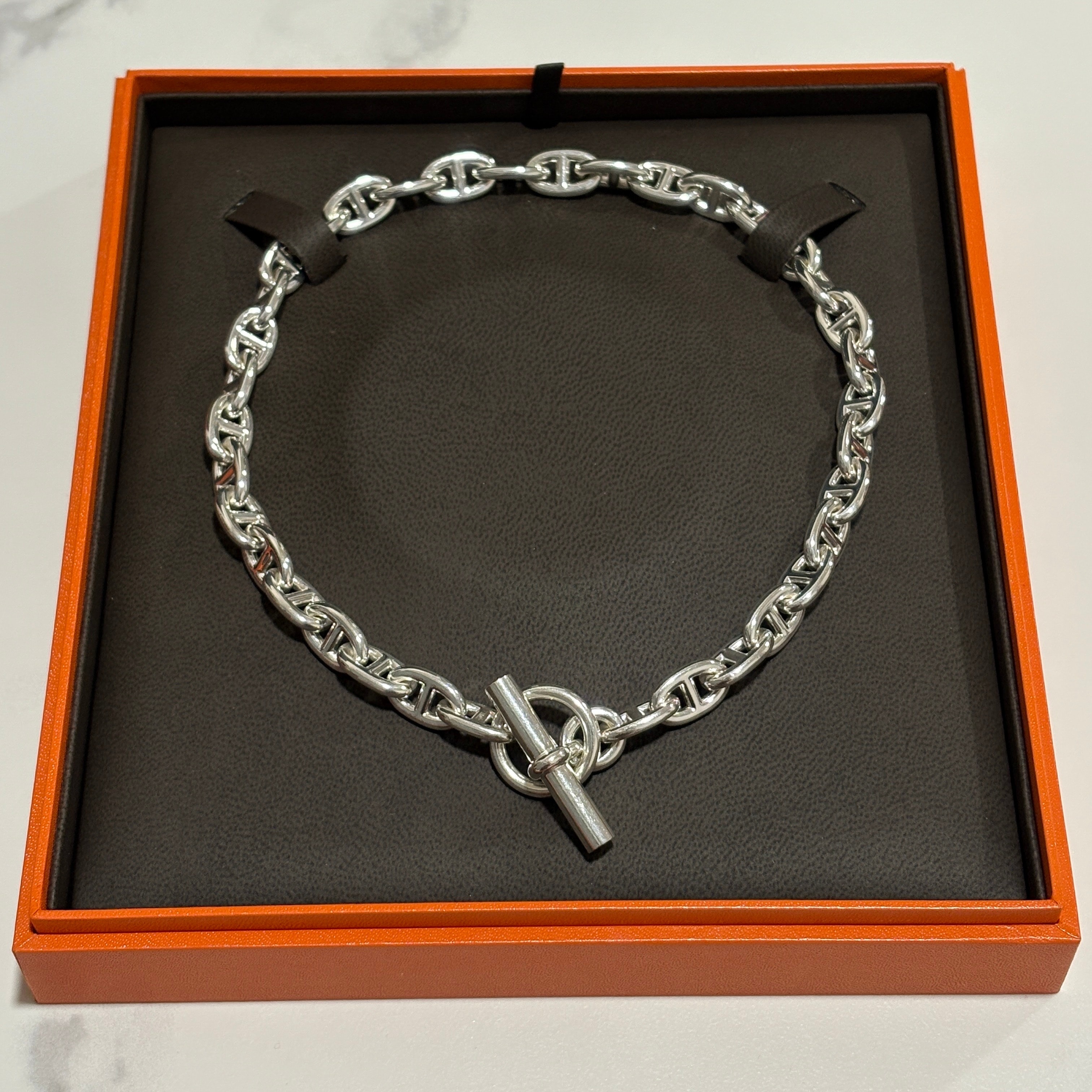 Hermes Chaine D'ancre MM Necklace Medium Model "Silver"