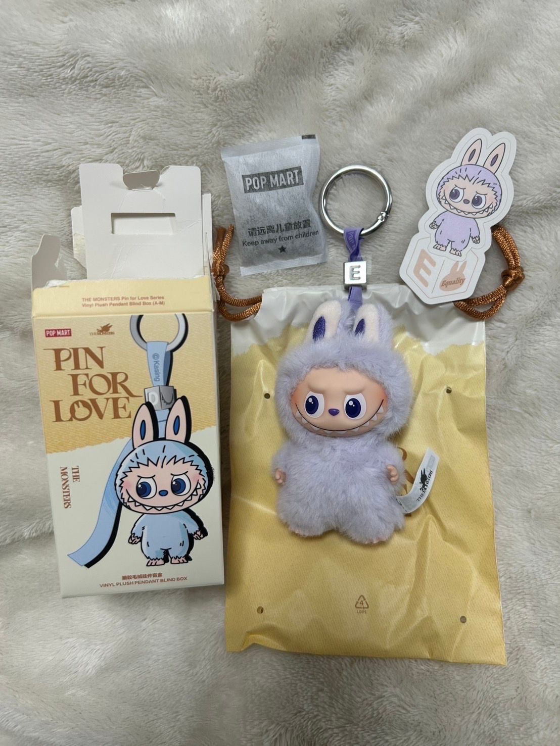 POP MART THE MONSTERS (LABUBU) Pin for Love Series-Vinyl Plush Pendant (A-M) E