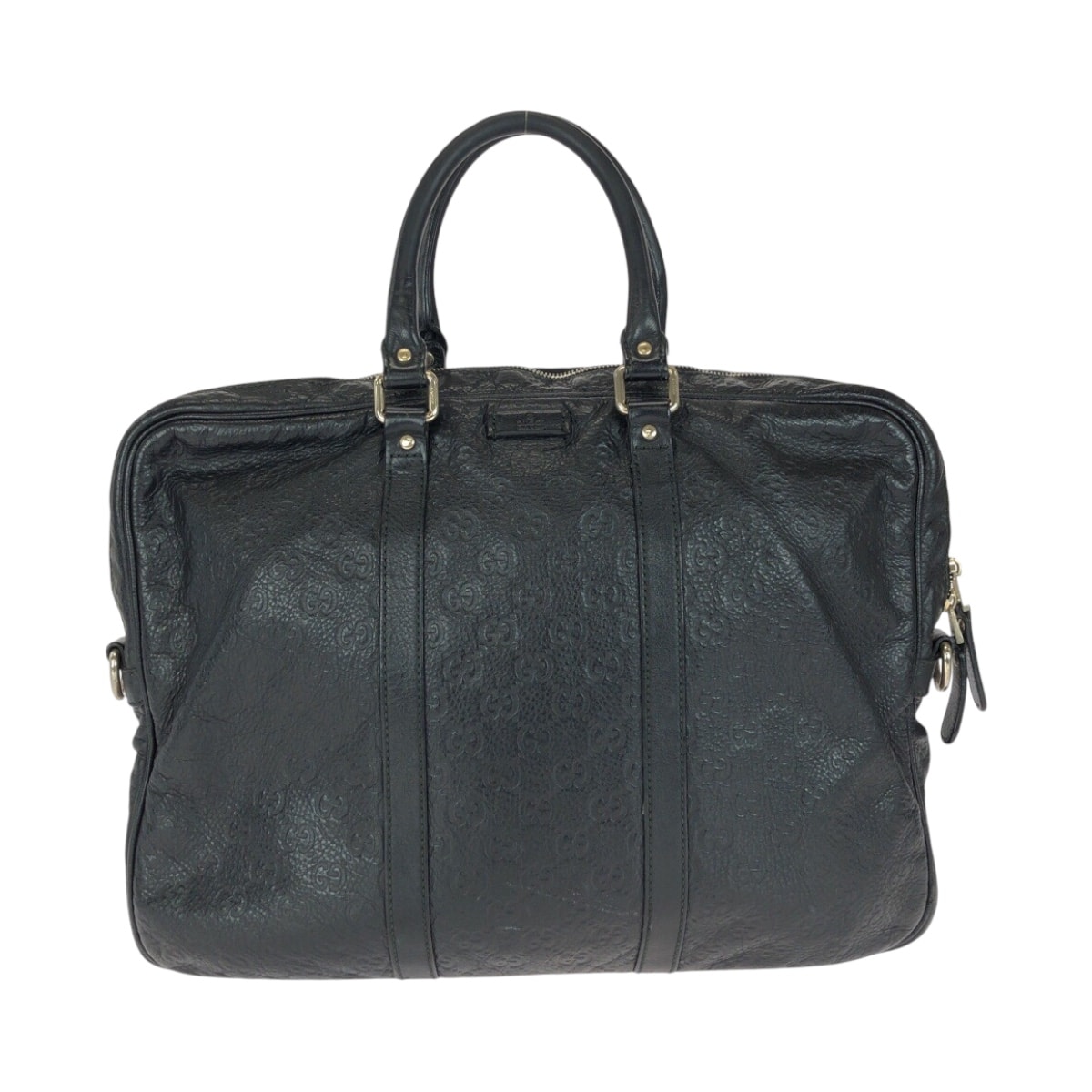 GUCCI グッチ グッチシマ ブラック 黒 レザー ビジネスバッグ ブリーフケース 505864 【中古】