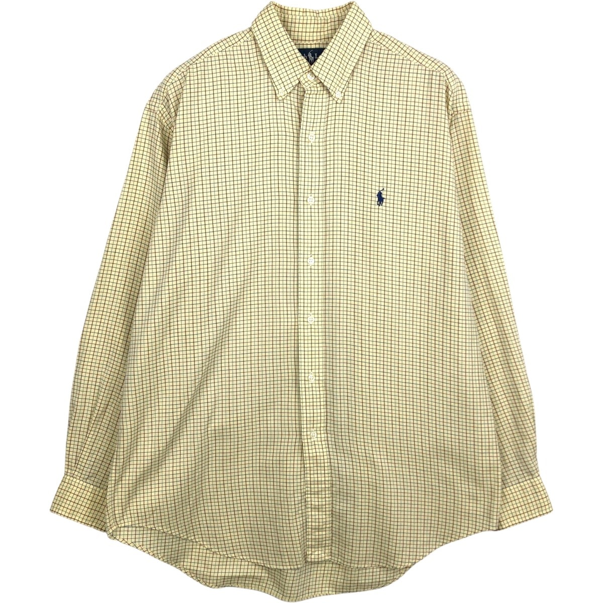 古着 ラルフローレン Ralph Lauren BLAKE 長袖 ボタンダウンチェックシャツ メンズM相当/eaa649975